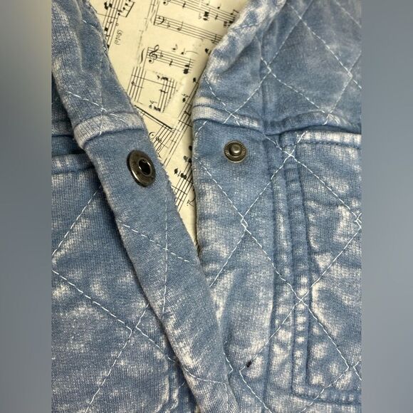 Jane + Delancey Quilted Jacket Distressed Blue S - Picture 4 of 7